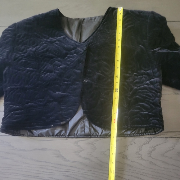 Vintage Womens bolero jacket cropped cardigan black xl - Picture 3 of 4